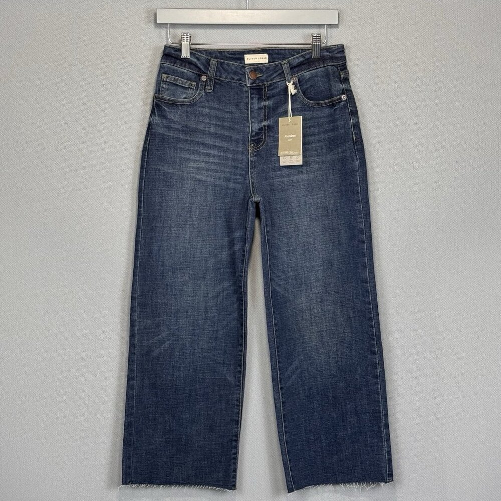 Oliver Logan Jeans Womens 8/29P Aberdeen High Rise Ankle Raw Hem Stretch Denim